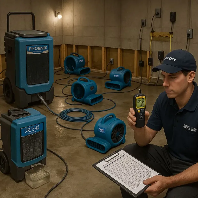 Structural Drying and Dehumidification process in New Shoreham, RI